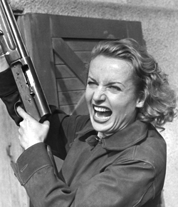 crazy lady shooting gun